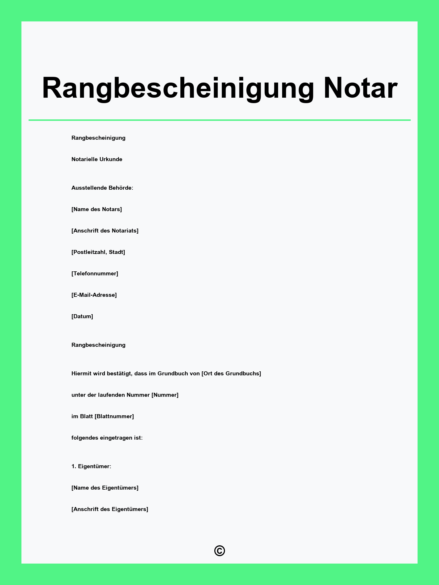Rangbescheinigung Notar Muster