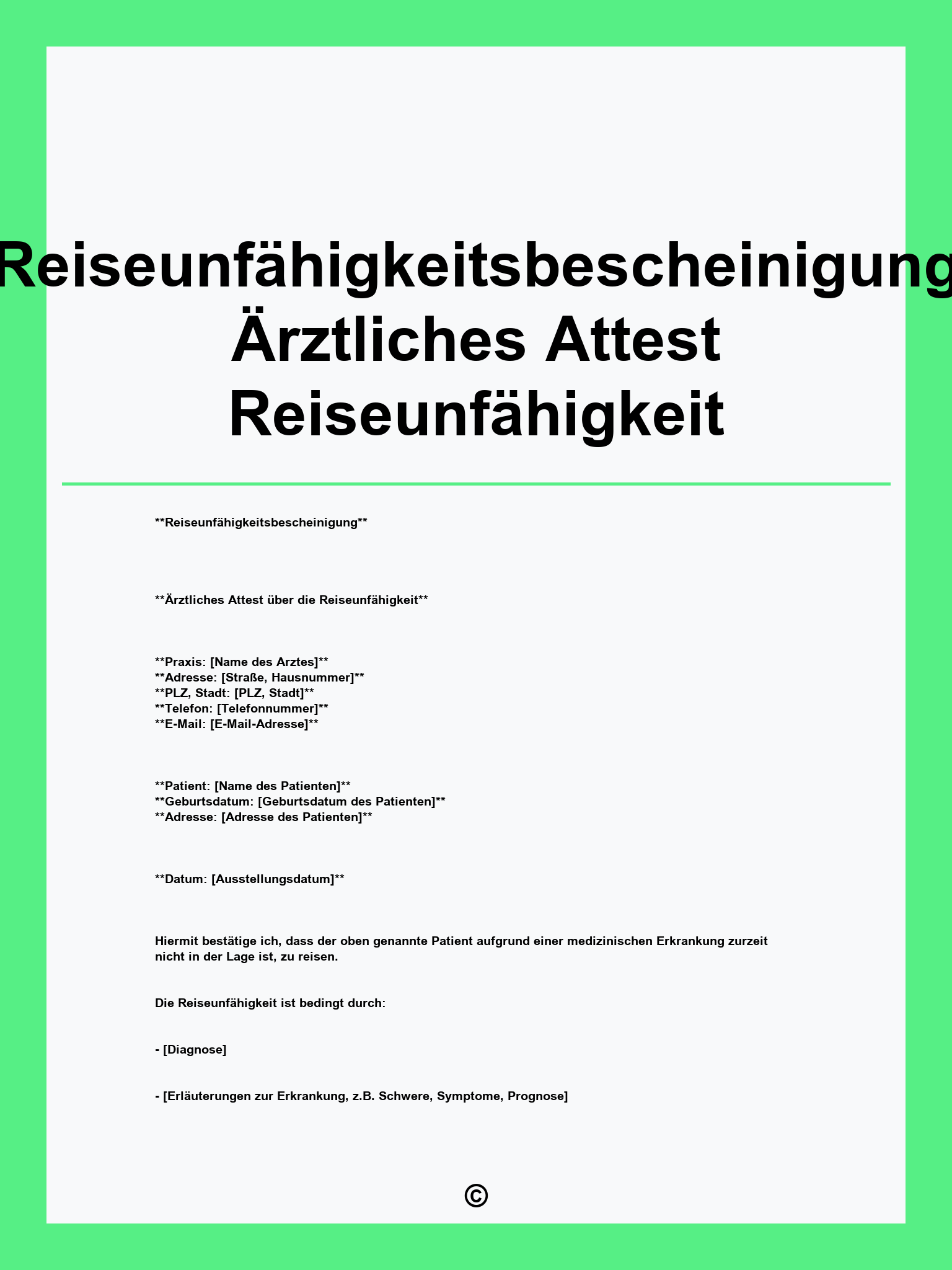 Reiseunfähigkeitsbescheinigung Ärztliches Attest Reiseunfähigkeit Muster