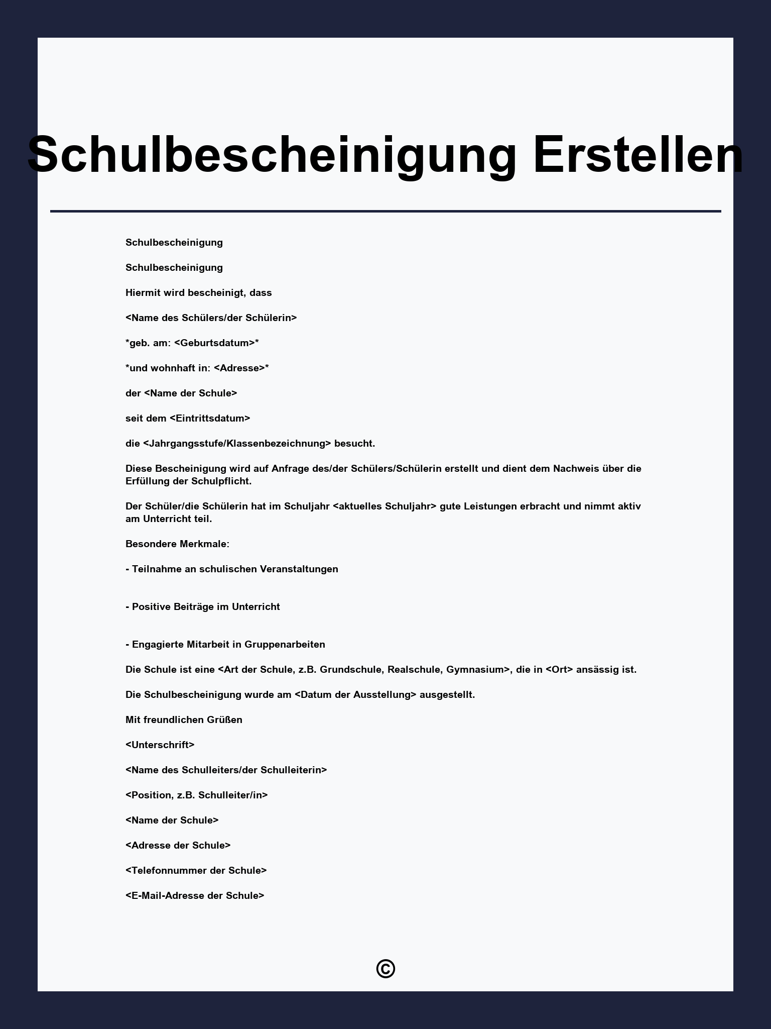 Schulbescheinigung Online Erstellen