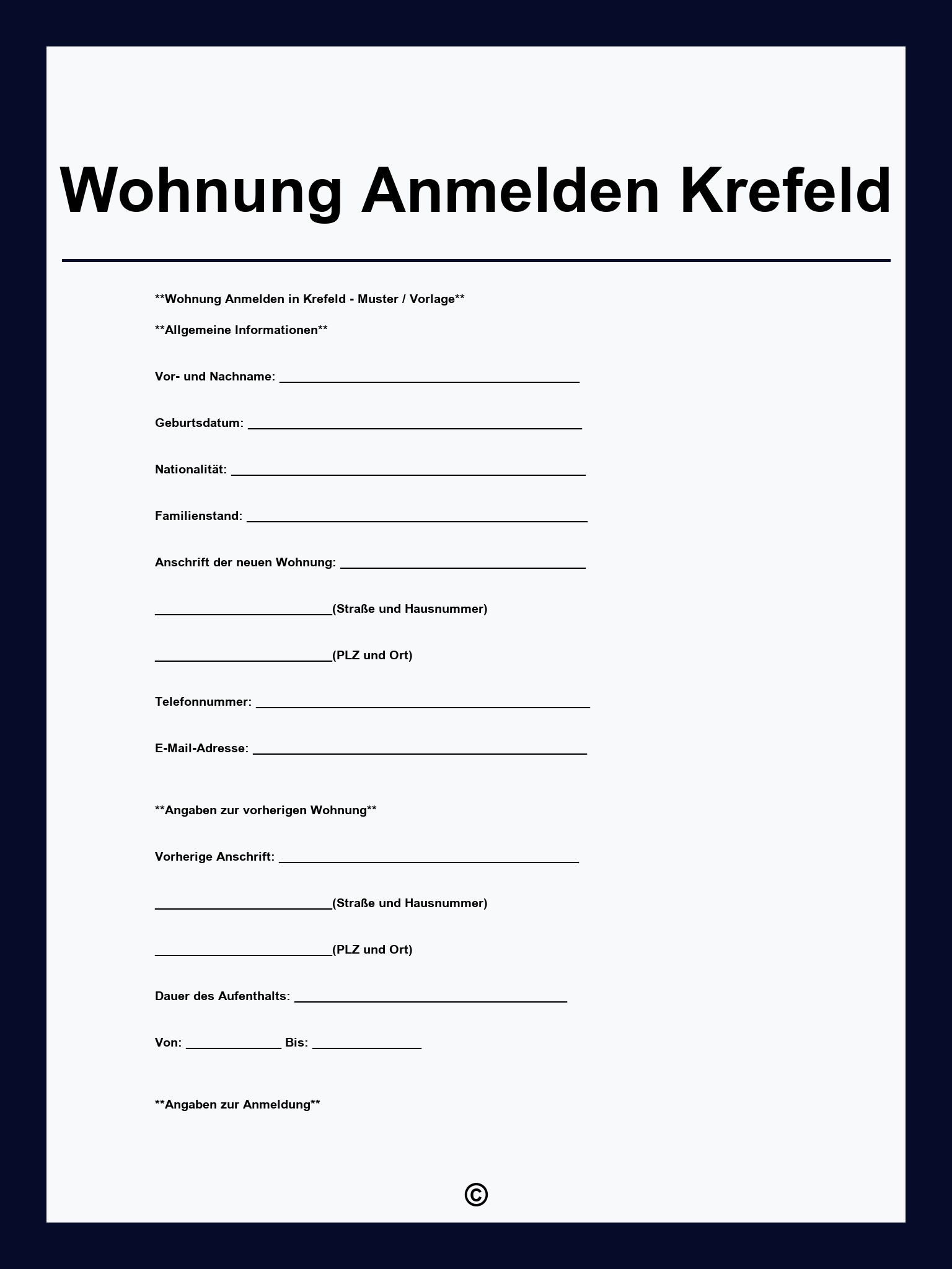 Wohnung Anmelden Krefeld